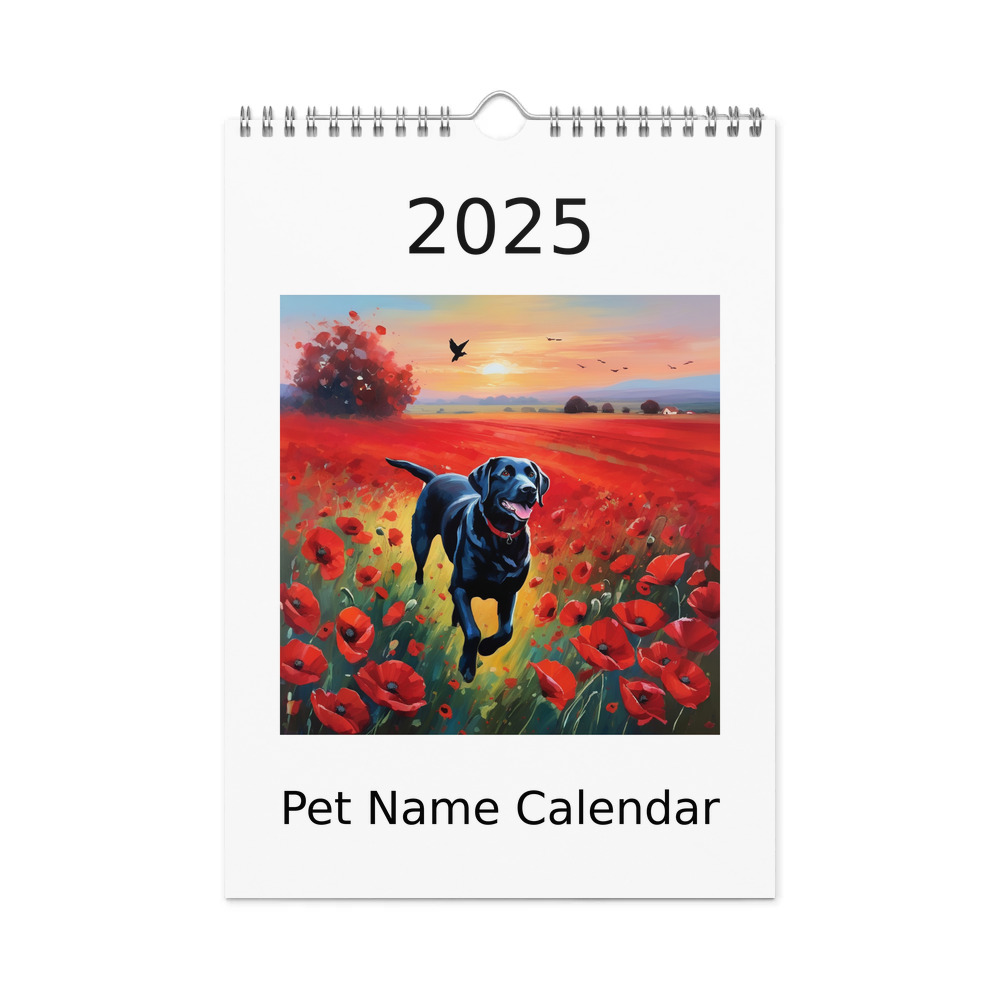 PugMug Custom Black Labrador Retriever Wall Calendar (2026)