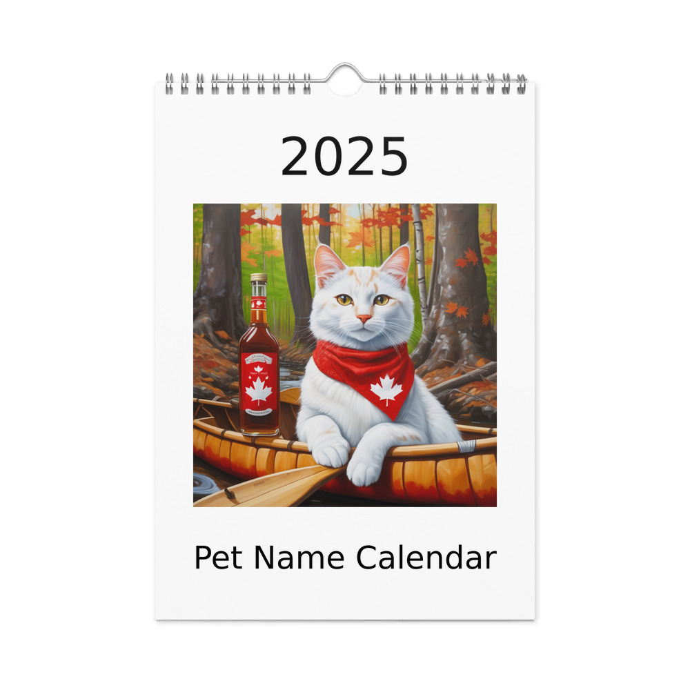 PugMug Custom White Companion Cat Wall Calendar (2026)