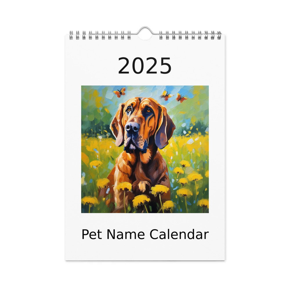 PugMug Custom Bloodhound Wall Calendar (2026)