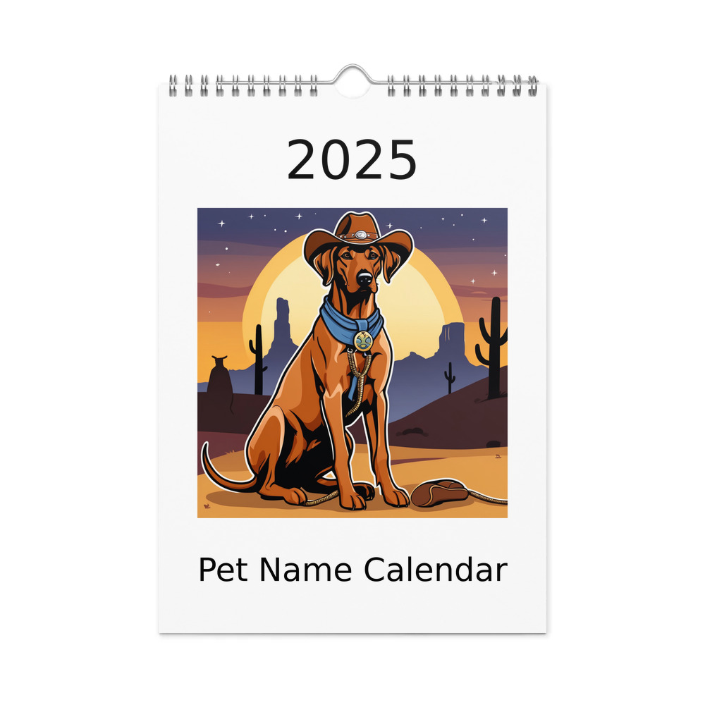 PugMug Custom Rhodesian Ridgeback Wall Calendar (2026)