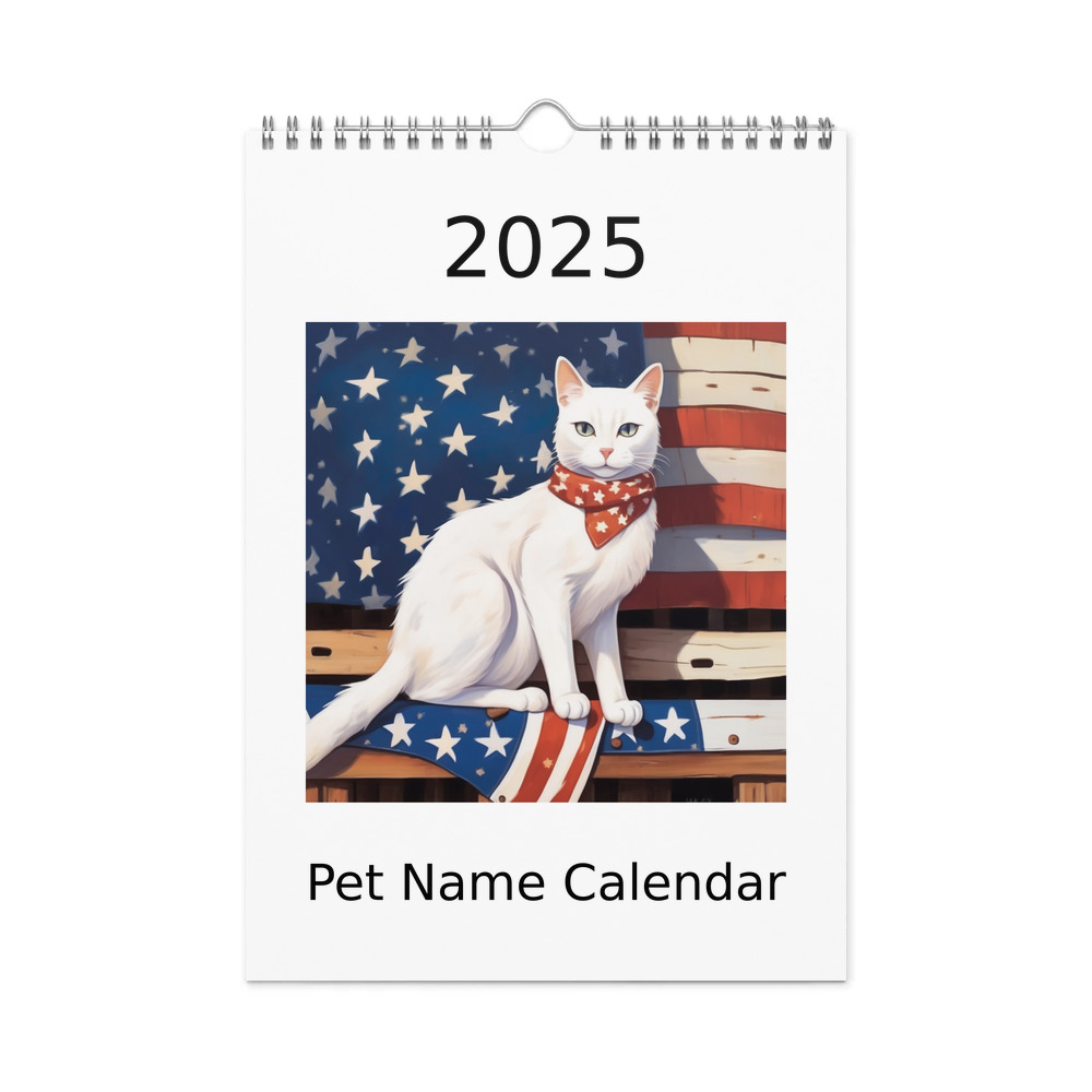 PugMug Custom White Companion Cat Wall Calendar (2026)