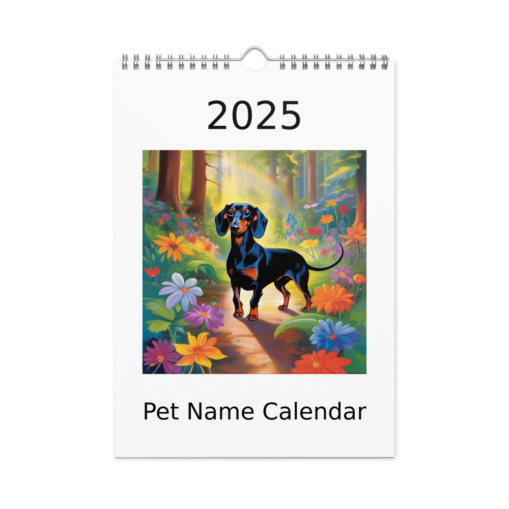 PugMug Custom Black Dachshund Wall Calendar (2026)