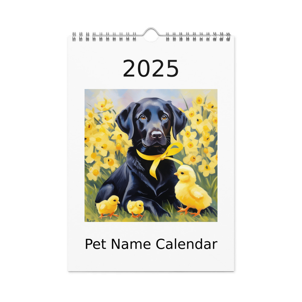 PugMug Custom Black Labrador Retriever Wall Calendar (2026)