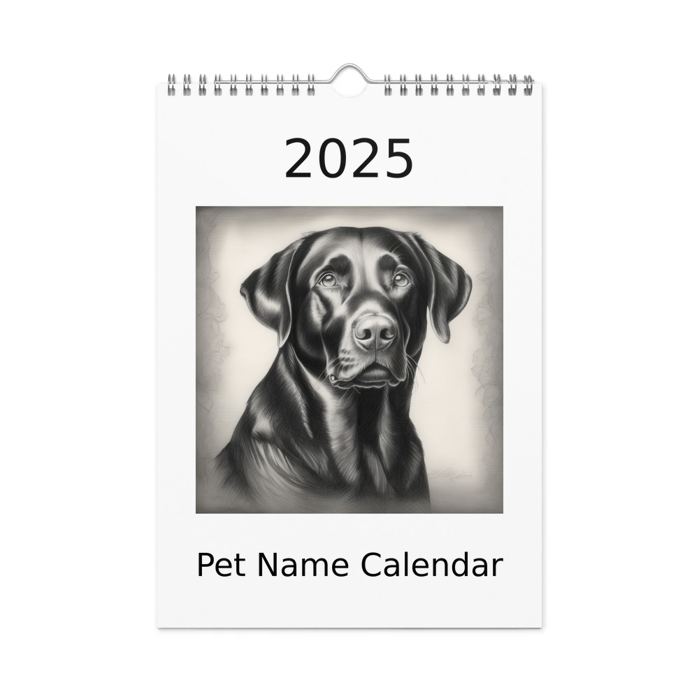 PugMug Custom Black Labrador Retriever Wall Calendar (2026)