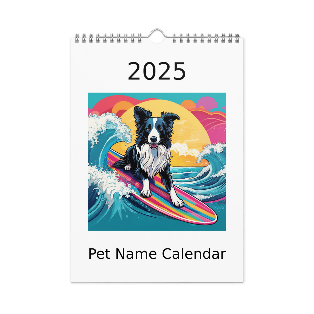 PugMug Custom Border Collie Wall Calendar (2026)