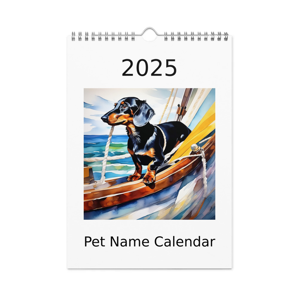 PugMug Custom Black Dachshund Wall Calendar (2026)