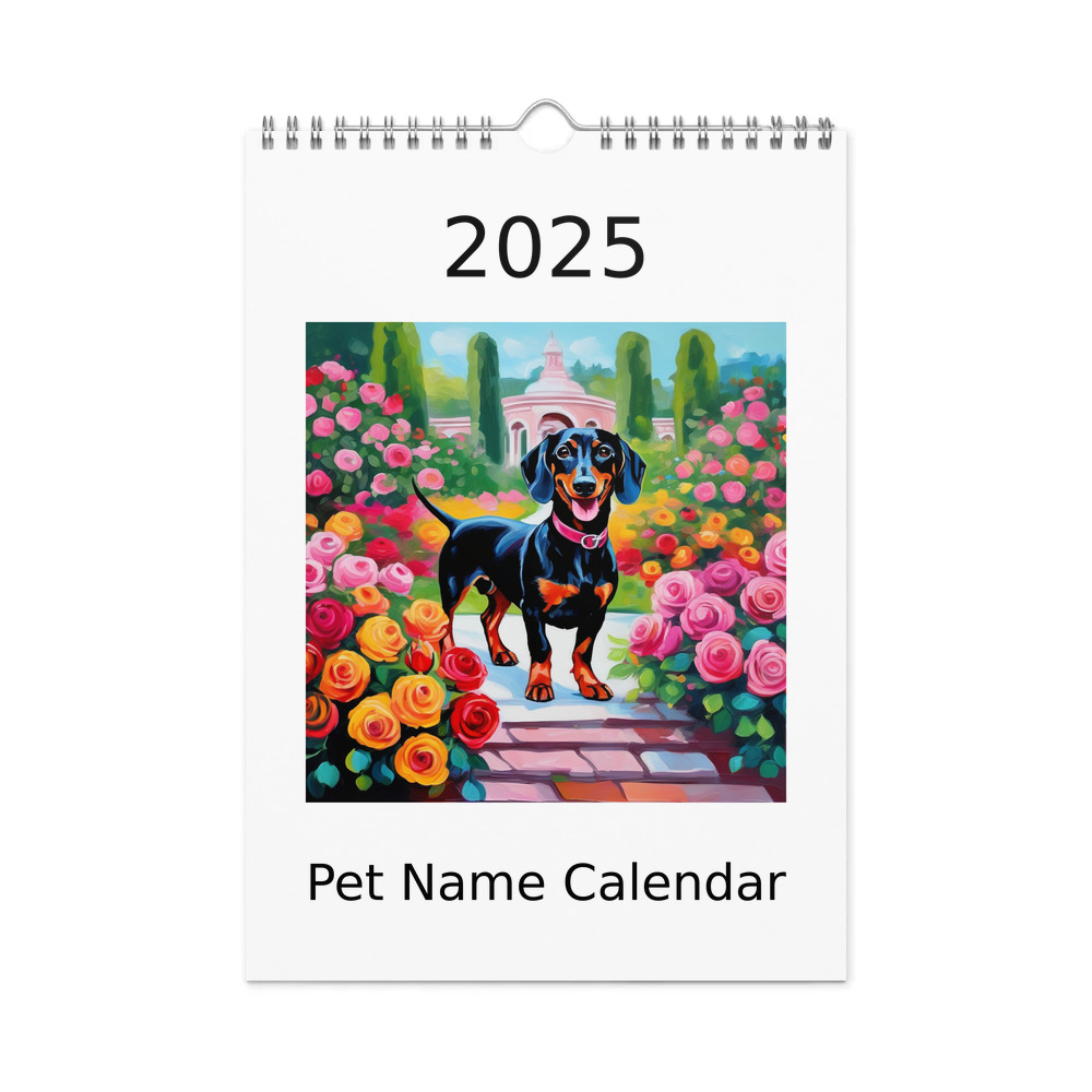 PugMug Custom Black Dachshund Wall Calendar (2026)