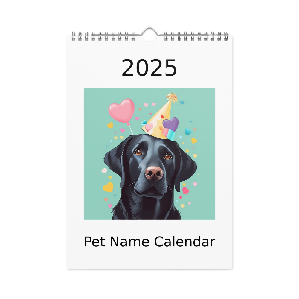 PugMug Custom Black Labrador Retriever Wall Calendar (2026)