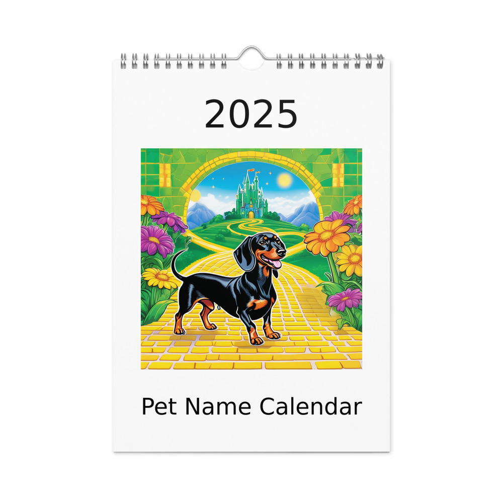 PugMug Custom Black Dachshund Wall Calendar (2026)