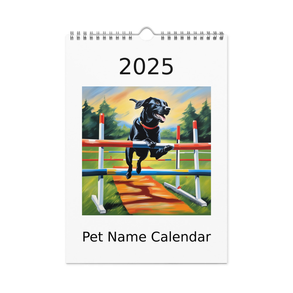 PugMug Custom Black Labrador Retriever Wall Calendar (2026)