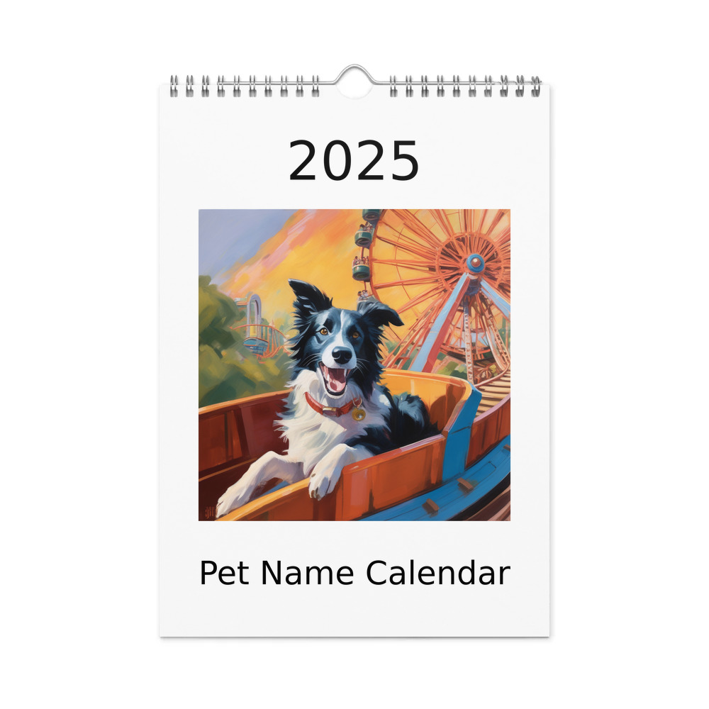 PugMug Custom Border Collie Wall Calendar (2026)