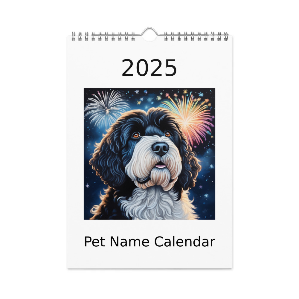 PugMug Custom Portuguese Water Dog Wall Calendar (2026)