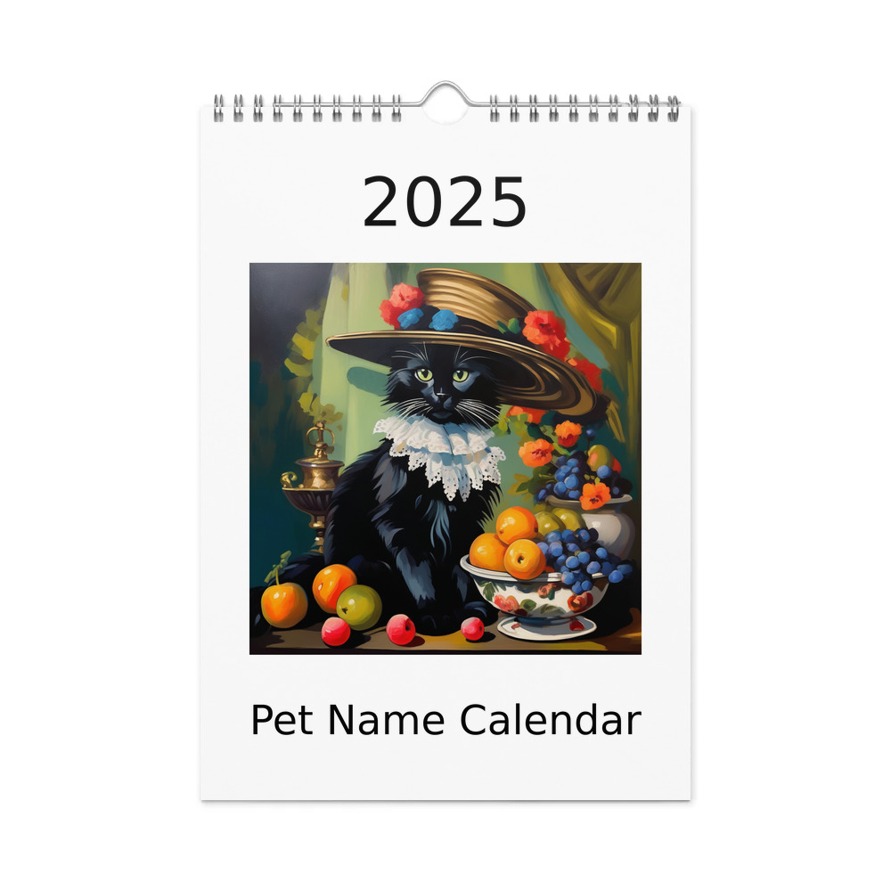 PugMug Custom Black Ragdoll Cat Wall Calendar (2026)