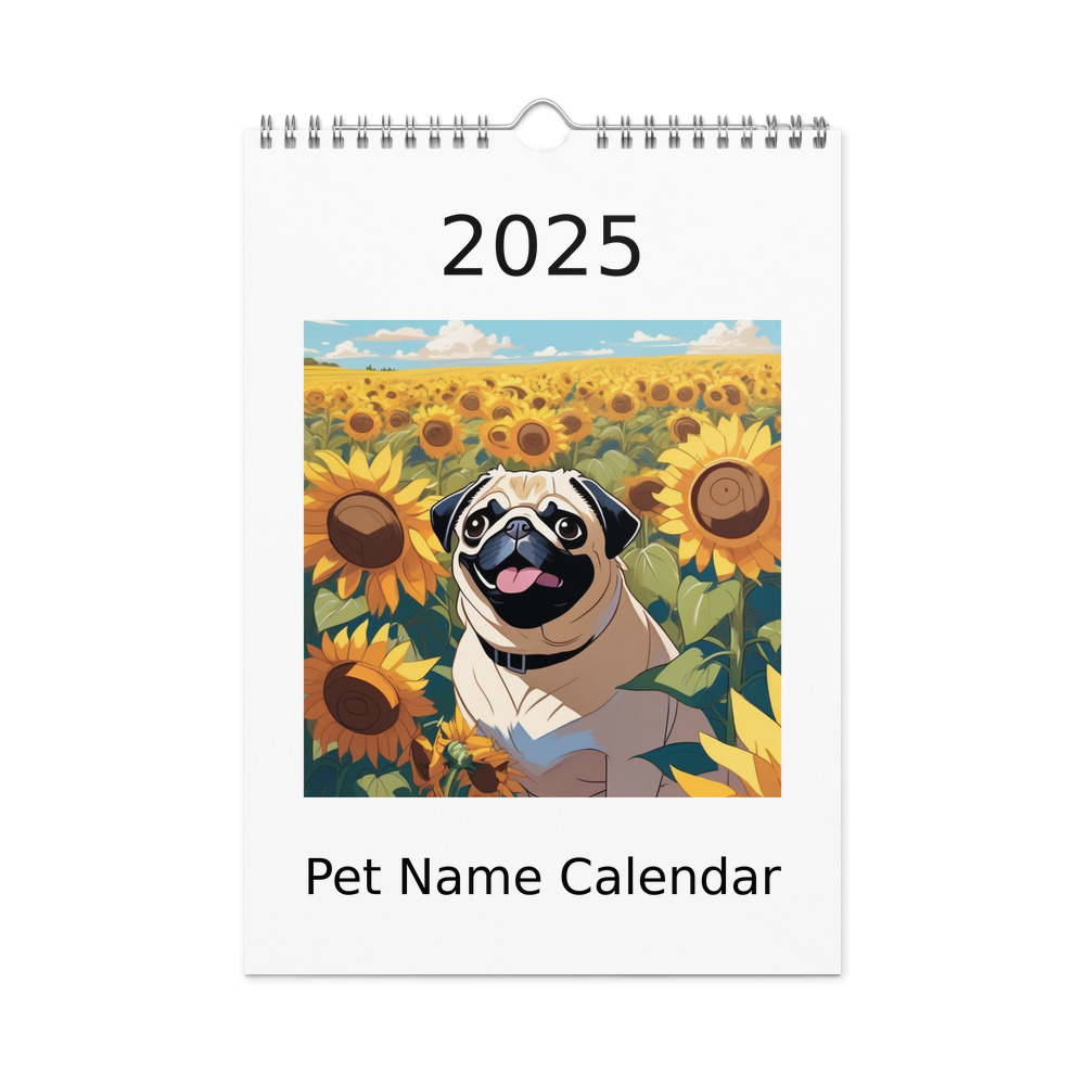 PugMug Custom Pug Wall Calendar (2026)