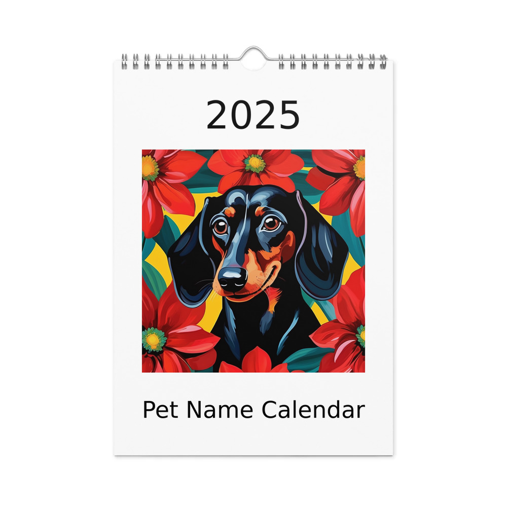 PugMug Custom Black Dachshund Wall Calendar (2026)