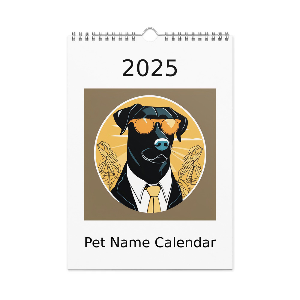 PugMug Custom Black Labrador Retriever Wall Calendar (2026)