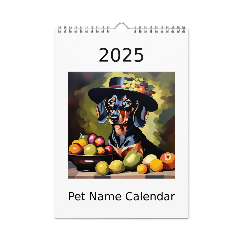 PugMug Custom Black Dachshund Wall Calendar (2026)