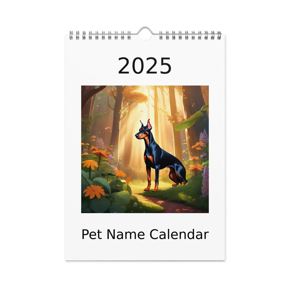 PugMug Custom Doberman Pinscher Wall Calendar (2026)