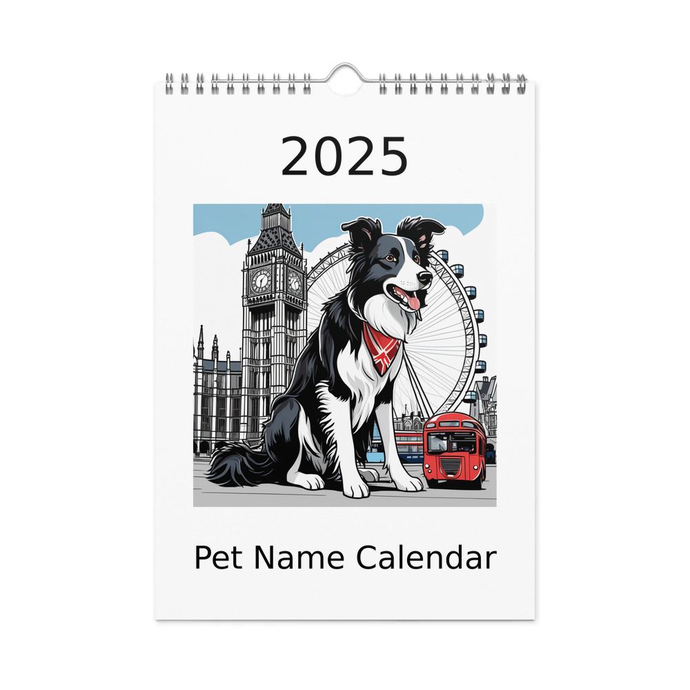 PugMug Custom Border Collie Wall Calendar (2026)