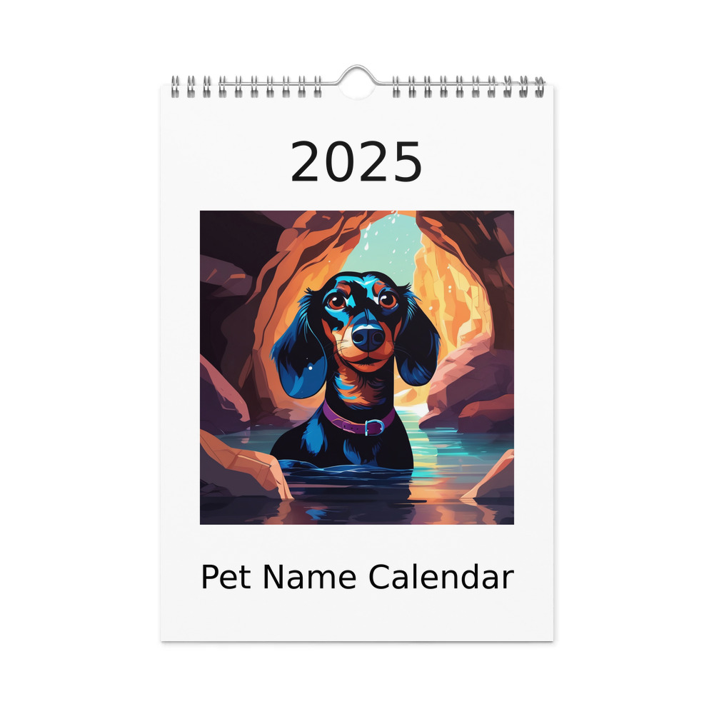 PugMug Custom Black Dachshund Wall Calendar (2026)