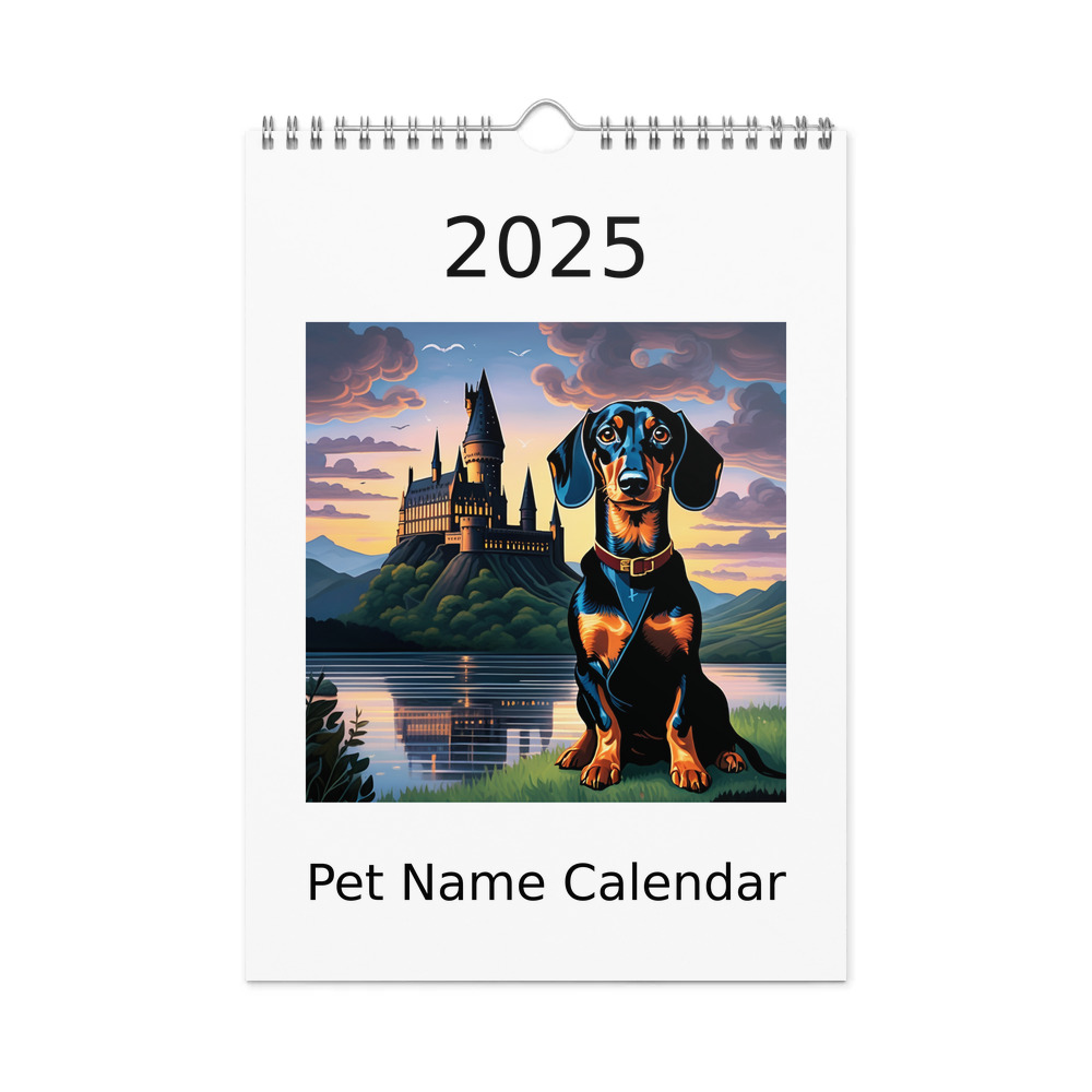 PugMug Custom Black Dachshund Wall Calendar (2026)