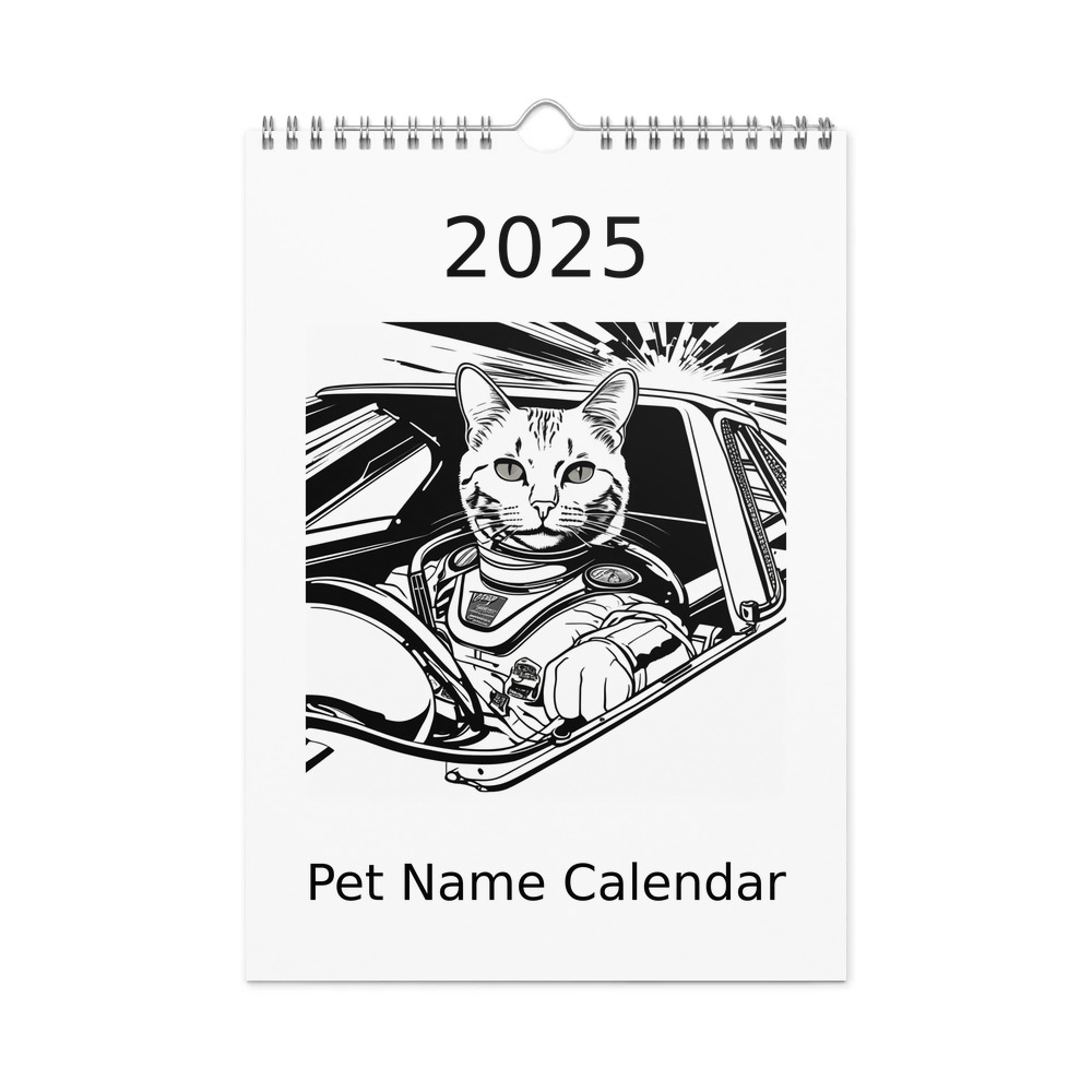PugMug Custom White Companion Cat Wall Calendar (2026)