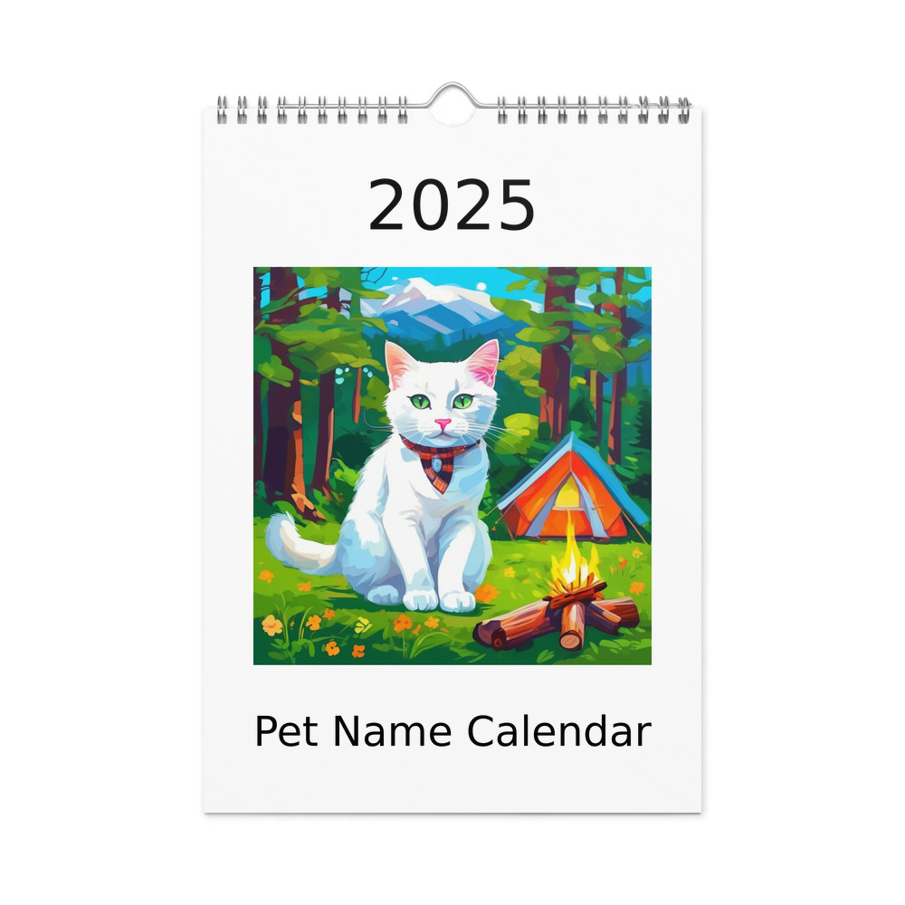 PugMug Custom White Companion Cat Wall Calendar (2026)