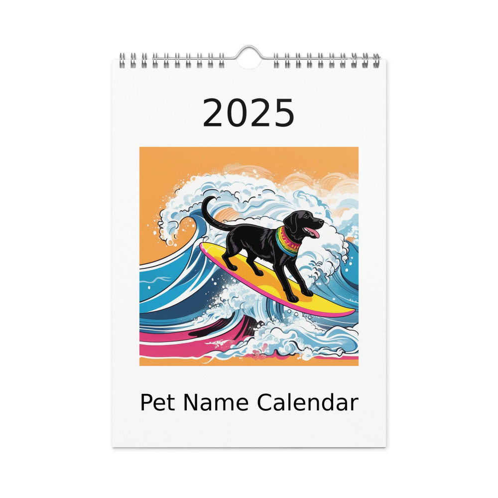 PugMug Custom Black Labrador Retriever Wall Calendar (2026)