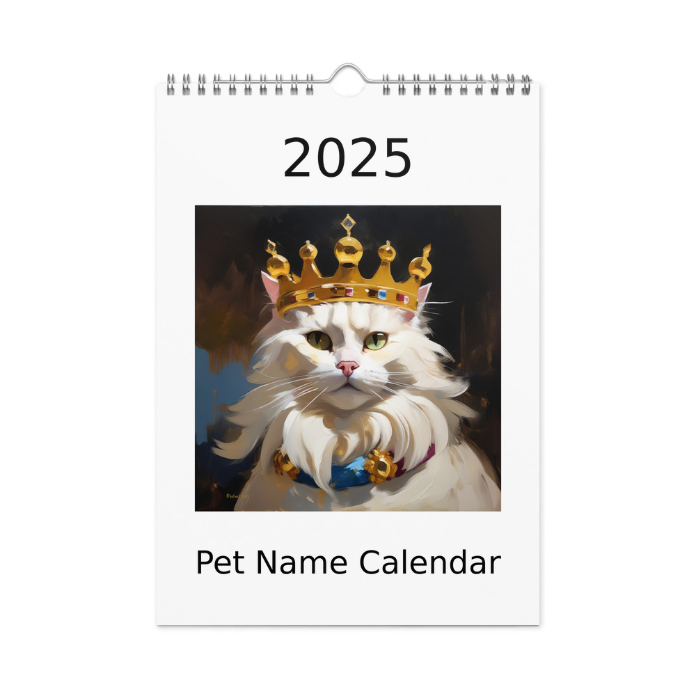 PugMug Custom White Companion Cat Wall Calendar (2026)