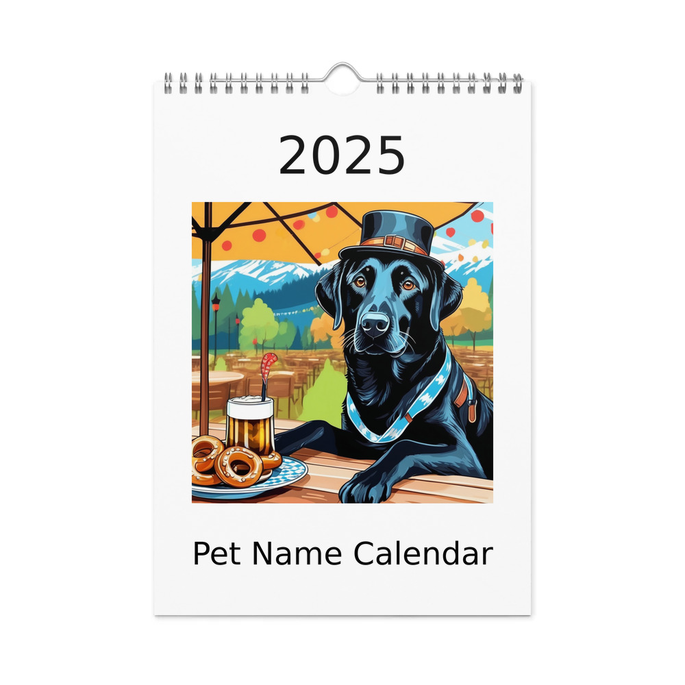 PugMug Custom Black Labrador Retriever Wall Calendar (2026)