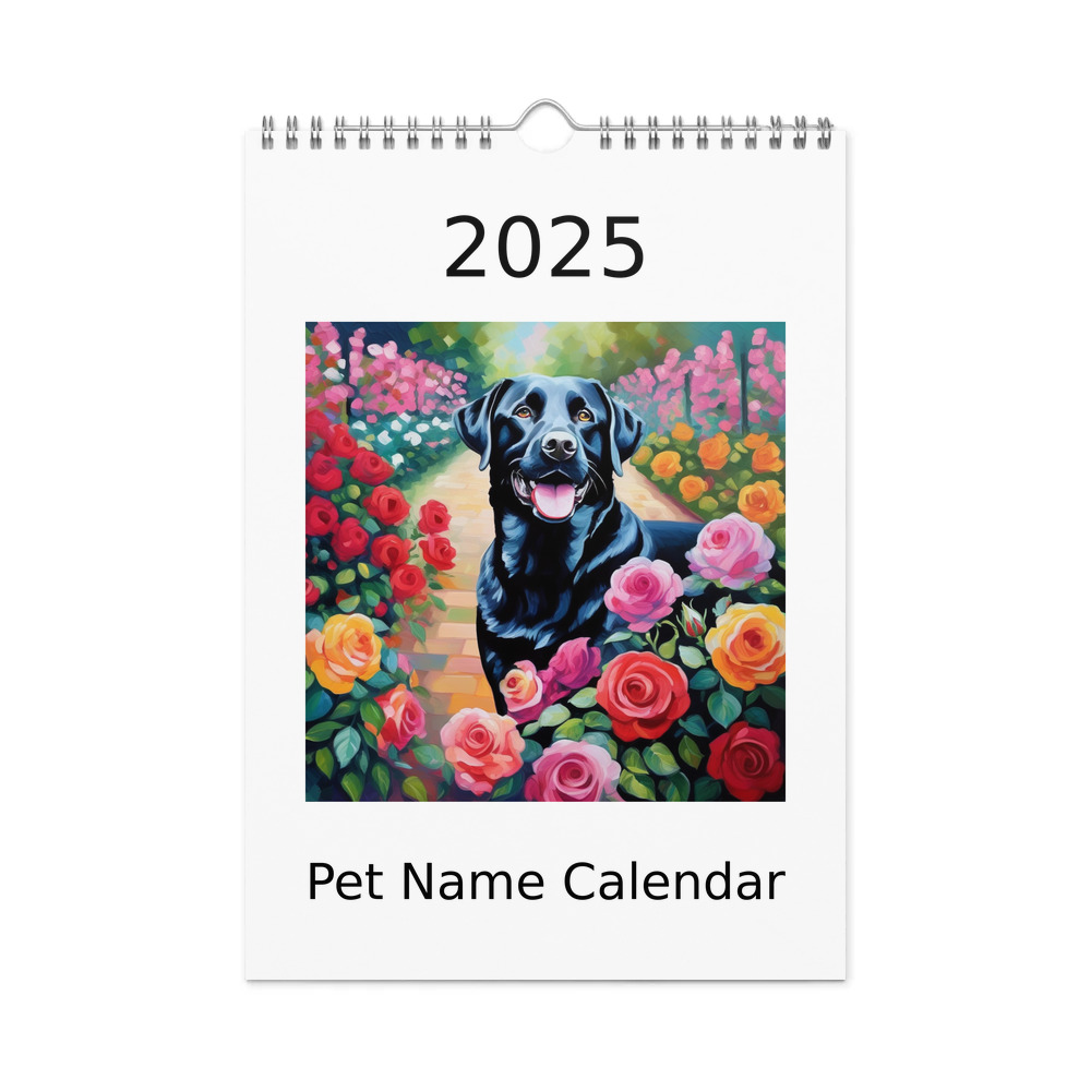 PugMug Custom Black Labrador Retriever Wall Calendar (2026)