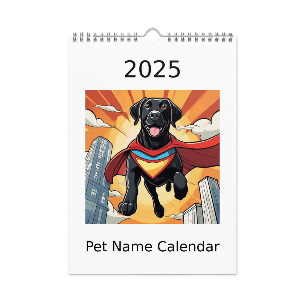 PugMug Custom Black Labrador Retriever Wall Calendar (2026)