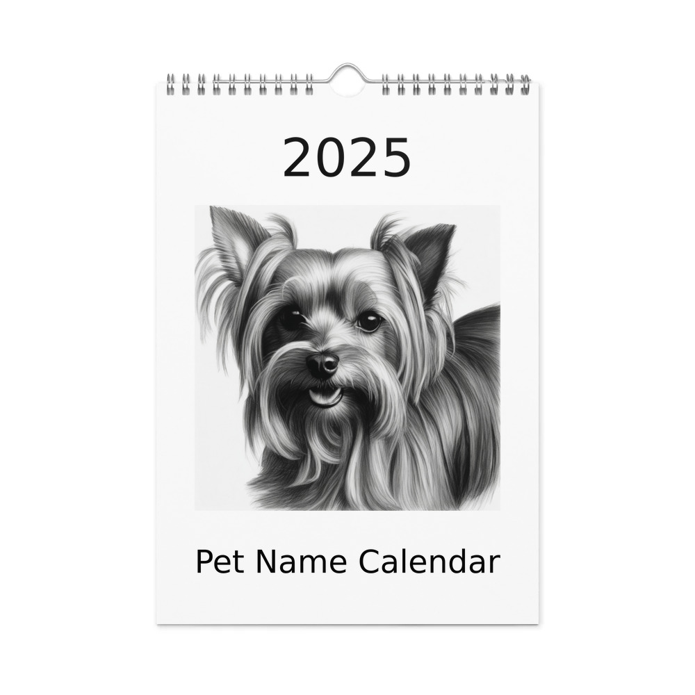 PugMug Custom Yorkshire Terrier Wall Calendar (2026)