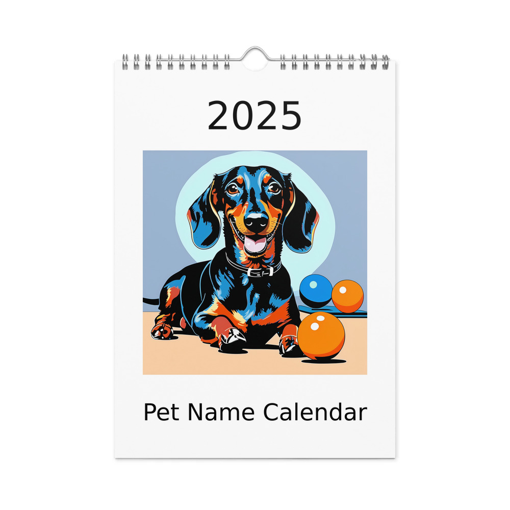 PugMug Custom Black Dachshund Wall Calendar (2026)