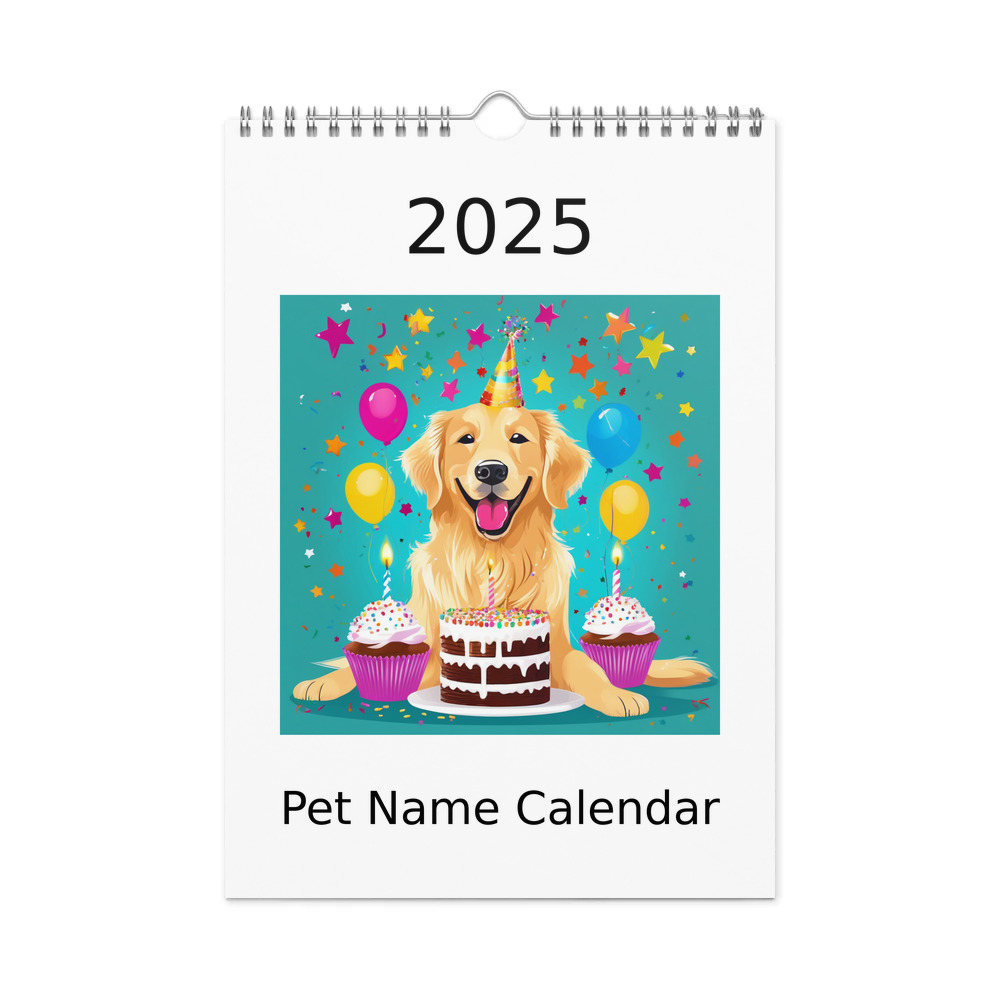 PugMug Custom Golden Retriever Wall Calendar (2026)