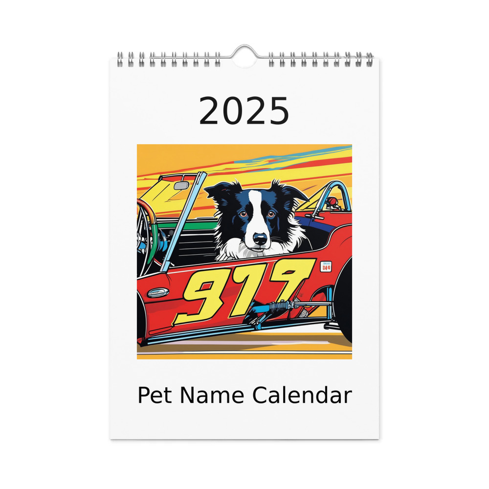 PugMug Custom Border Collie Wall Calendar (2026)