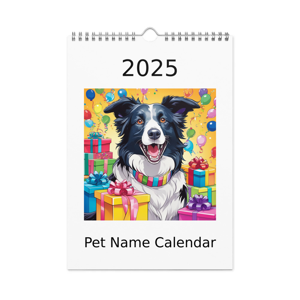PugMug Custom Border Collie Wall Calendar (2026)
