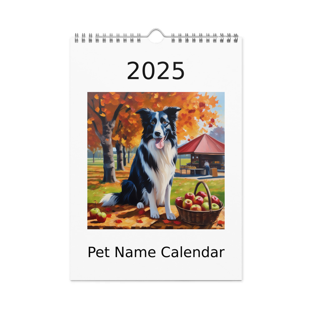 PugMug Custom Border Collie Wall Calendar (2026)