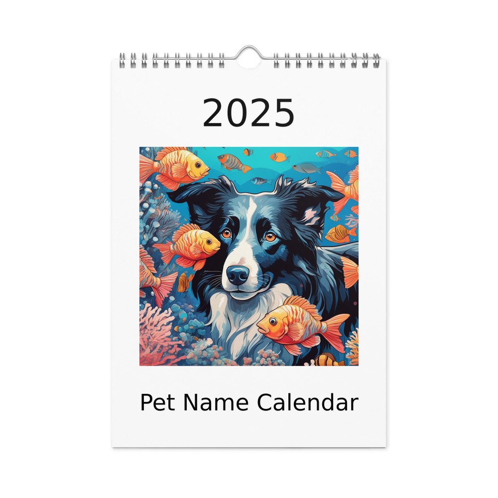 PugMug Custom Border Collie Wall Calendar (2026)