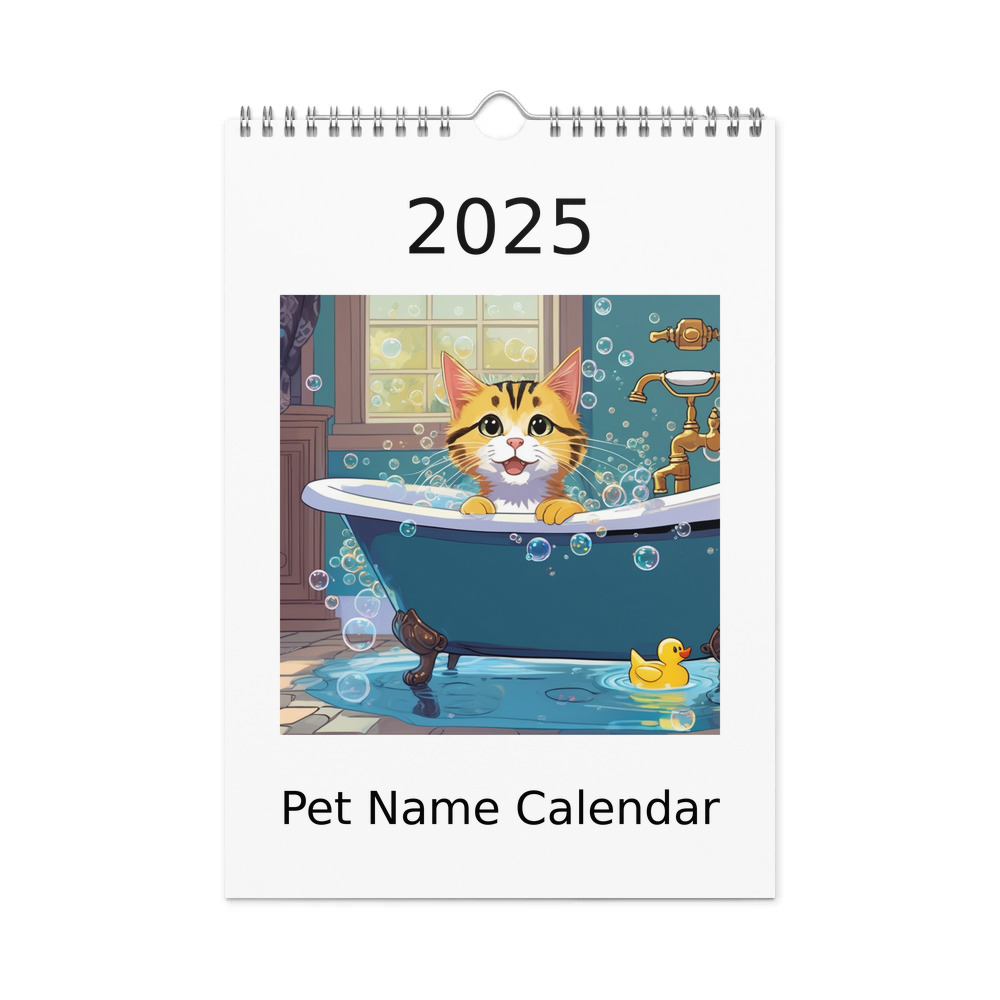 PugMug Custom Tabby Companion Cat Wall Calendar (2026)