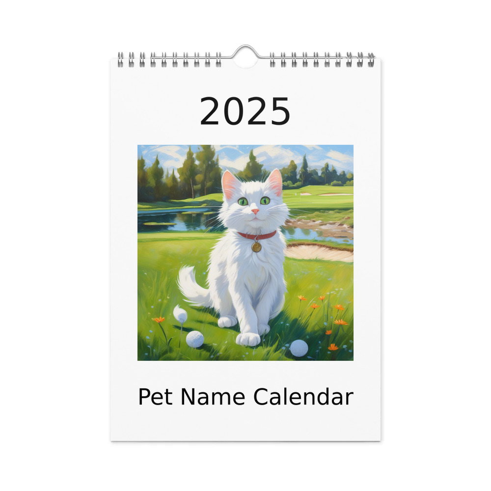 PugMug Custom White Companion Cat Wall Calendar (2026)