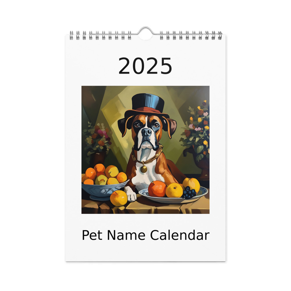 PugMug Custom Boxer Dog Wall Calendar (2026)
