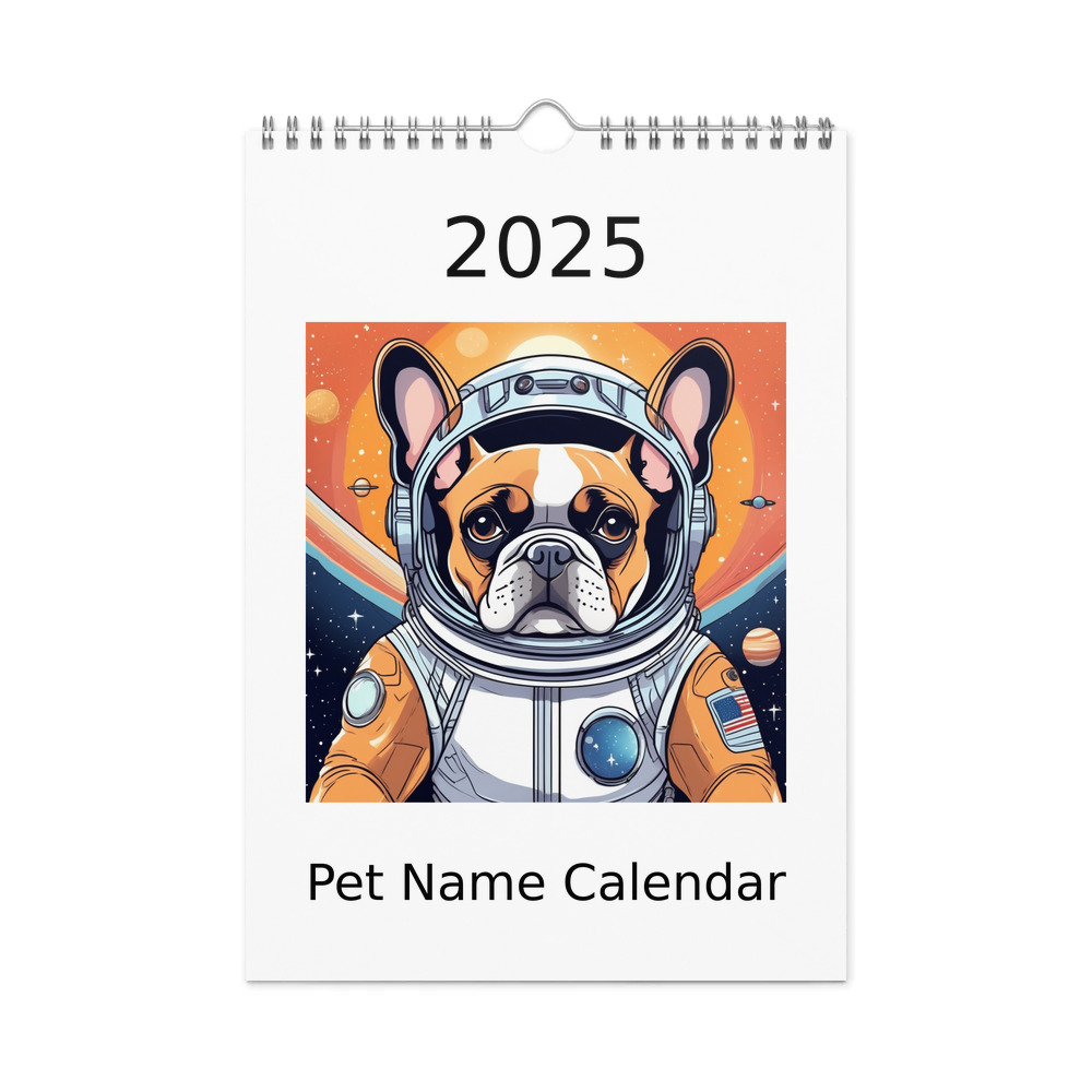PugMug Custom Tan French Bulldog Wall Calendar (2026)