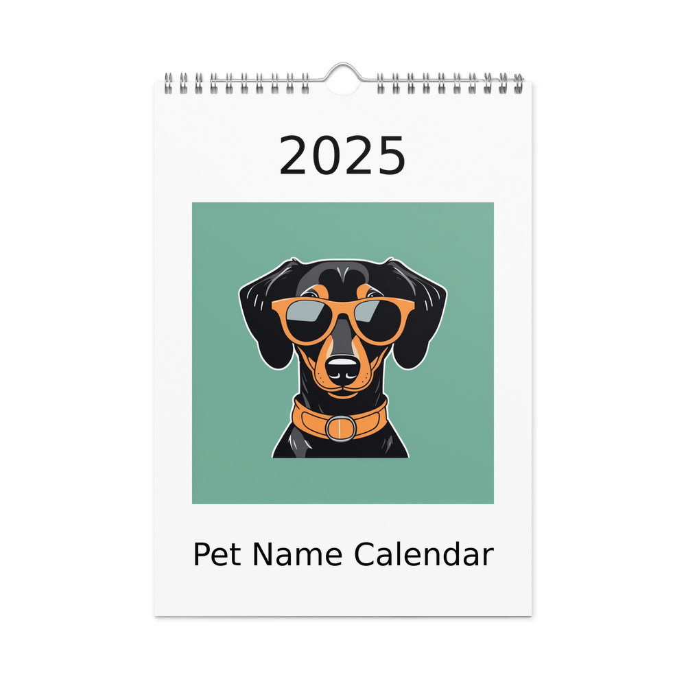 PugMug Custom Black Dachshund Wall Calendar (2026)