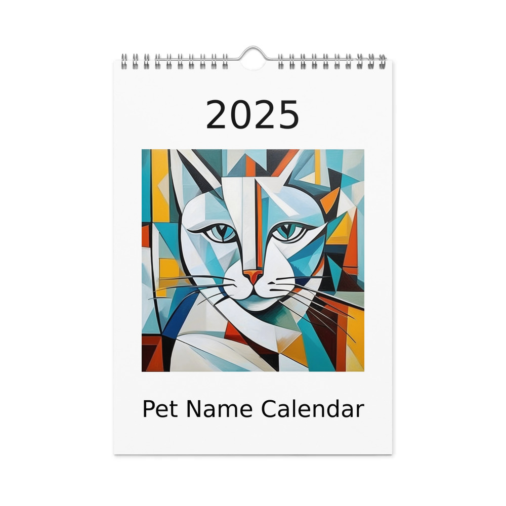 PugMug Custom White Companion Cat Wall Calendar (2026)