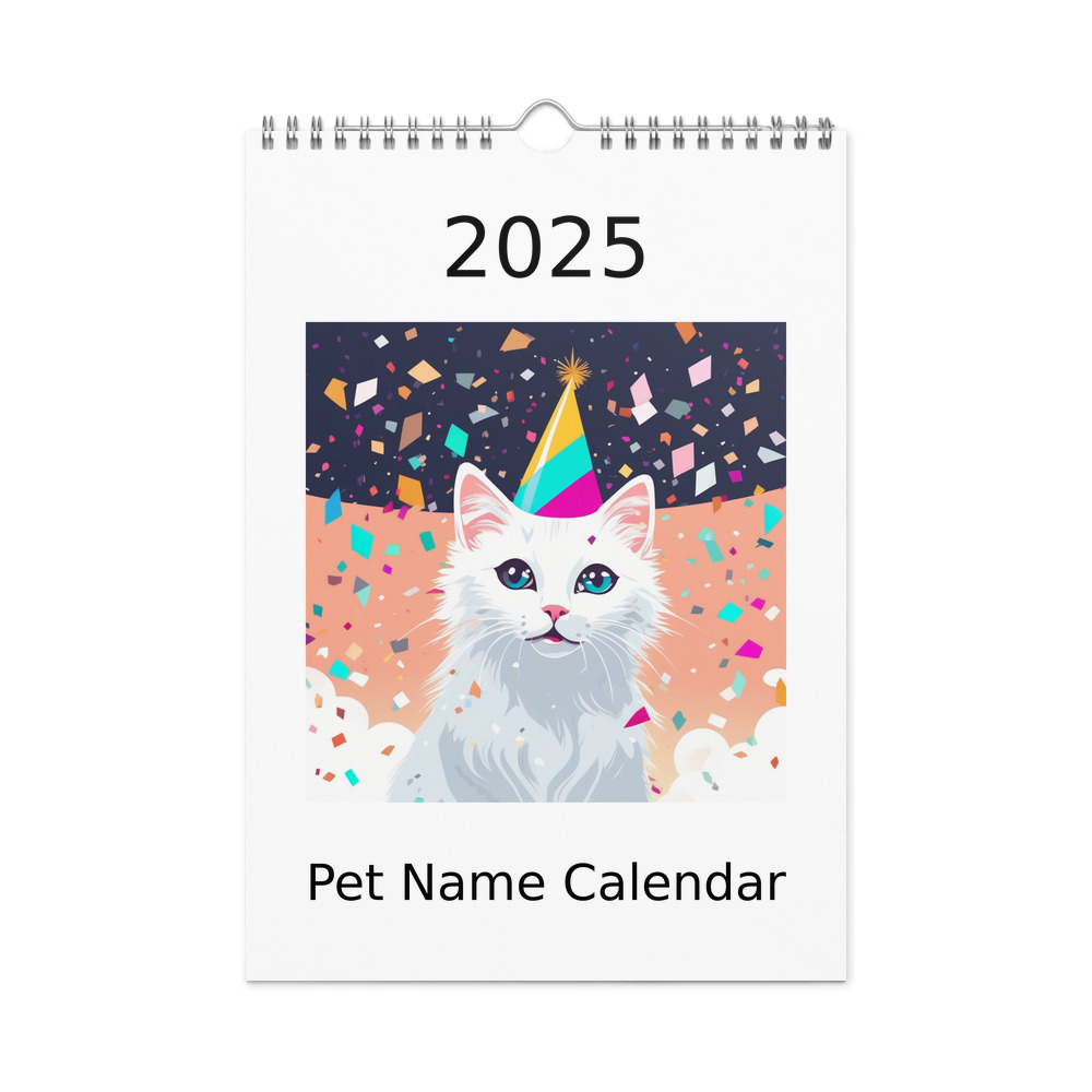 PugMug Custom White Companion Cat Wall Calendar (2026)