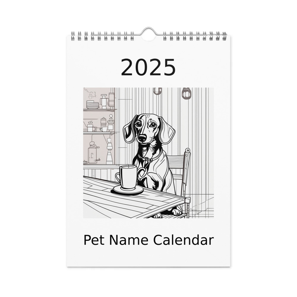 PugMug Custom Tan Dachshund Wall Calendar (2026)
