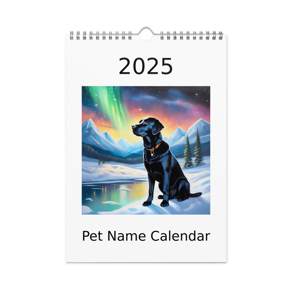 PugMug Custom Black Labrador Retriever Wall Calendar (2026)