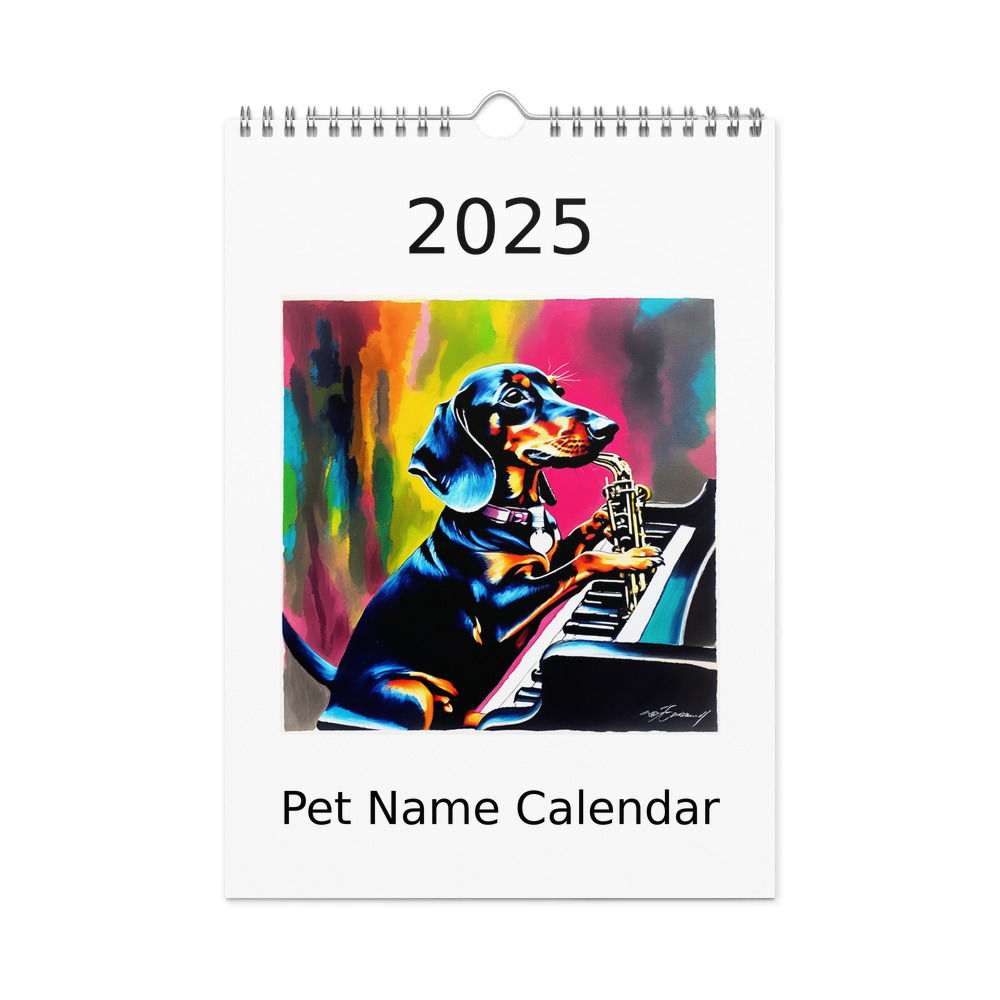 PugMug Custom Black Dachshund Wall Calendar (2026)