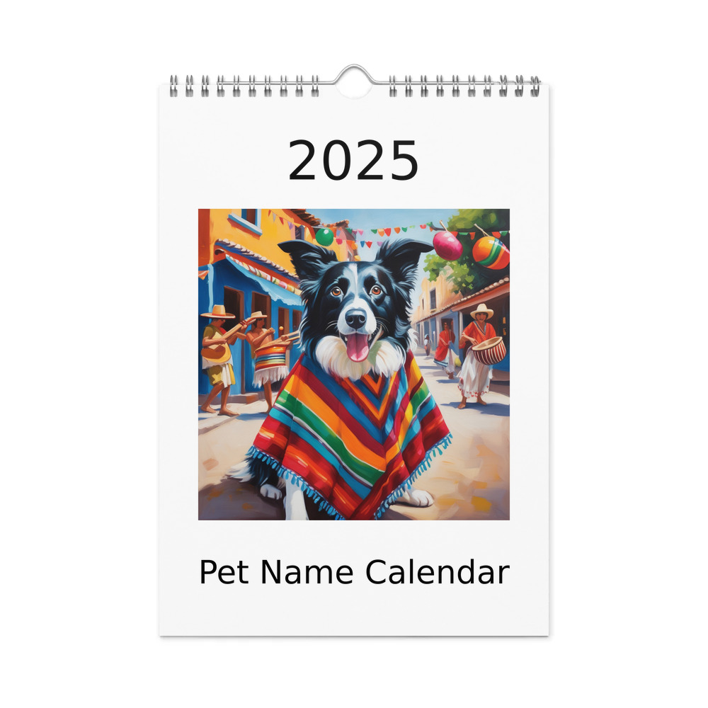 PugMug Custom Border Collie Wall Calendar (2026)